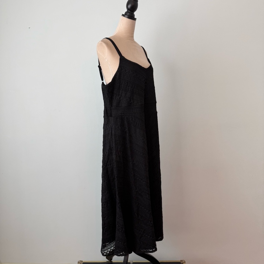 ✨ TORRID Black Lace Midi Dress Size 2X Adjustable Straps Boho Gothic Cottagecore - Picture 7 of 11